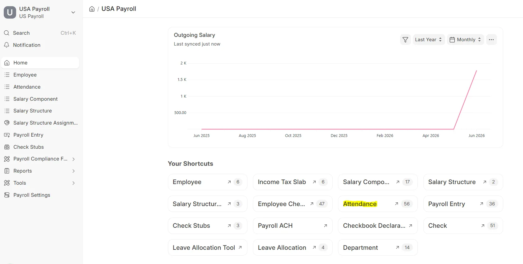 Attendance workspace